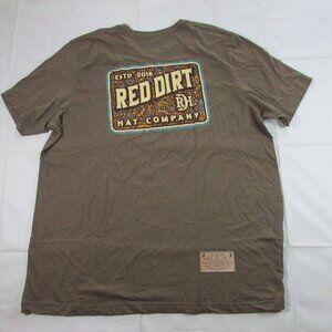 Red Dirt Hat Co Men's 3XL Short Sleeve Tooled Leather Graphic T-Shirt Brown